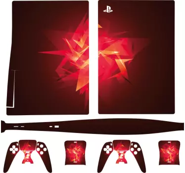 Ps5 sticker dynamische hoekige vormen - TenStickers