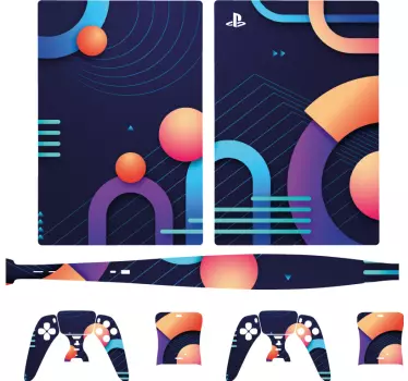 Ps5 sticker geometrische kunstvormen - TenStickers