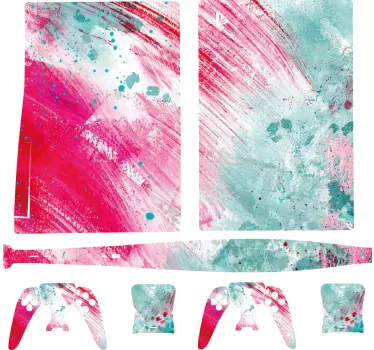 Ps5 sticker abstracte kleurstromen - TenStickers