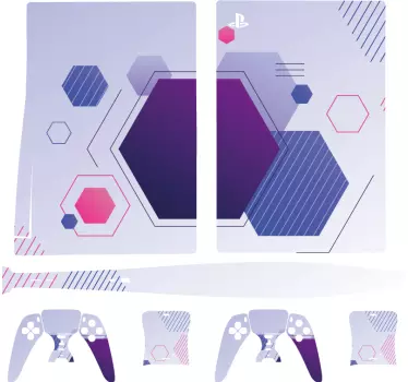 Ps5 sticker hexagonaal element - TenStickers