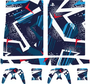 Ps5 sticker dynamisch vormpatroon - TenStickers