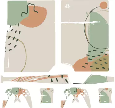 Ps5 sticker conceptuele geometrische vormen - TenStickers