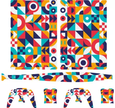 Ps5 sticker levendige geometrische patronen - TenStickers