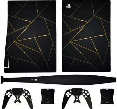 PS5 sticker Gouden veelhoekige achtergrond - TenStickers