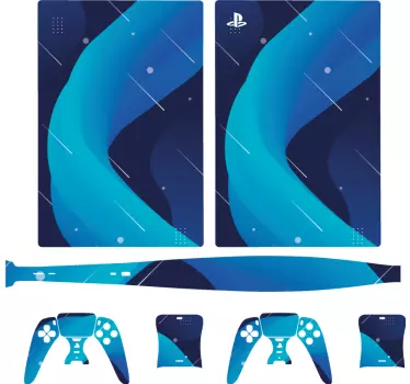 Ps5 sticker blauwe golf wrap - TenStickers