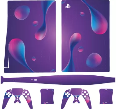 Ps5 sticker paars abstract ontwerp - TenStickers