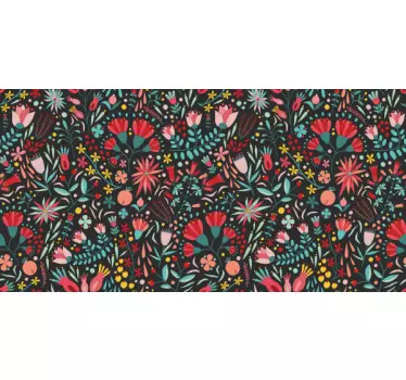 Meubel sticker veelkleurige bloemen - TenStickers