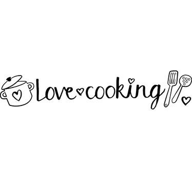 Muursticker keuken love cooking - TenStickers