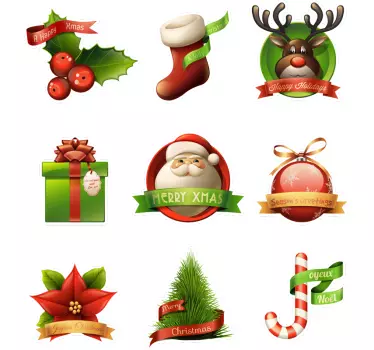 Kerst raamsticker set decoratie - TenStickers