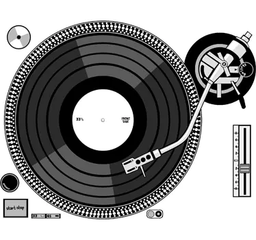 Laptopsticker DJ draaitafel - TenStickers
