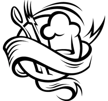 Sticker keuken lepel koksmuts vork - TenStickers