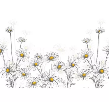 Laptop sticker daisy bloemenillustratie - TenStickers