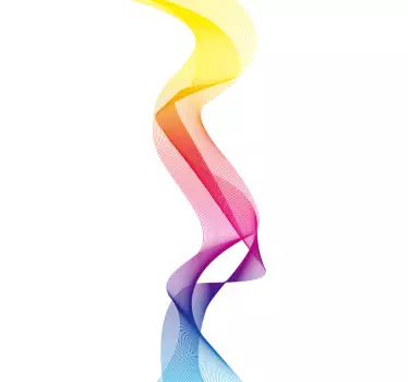 Laptop regenboog golf sticker - TenStickers