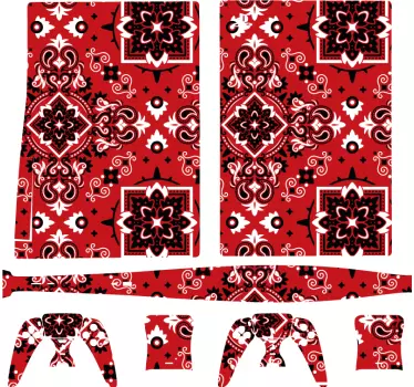 Ps4 sticker ornate rode patroon - TenStickers