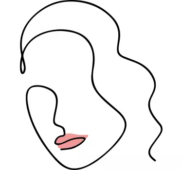 Muursticker kunst minimalistische lijn gezicht - TenStickers