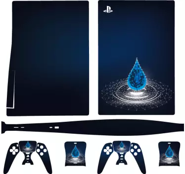 Ps5 sticker blauwe waterdruppel - TenStickers