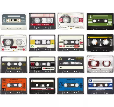 Sticker verzamling cassettes - TenStickers