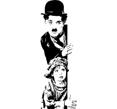 Muursticker woonkamer Chaplin - TenStickers