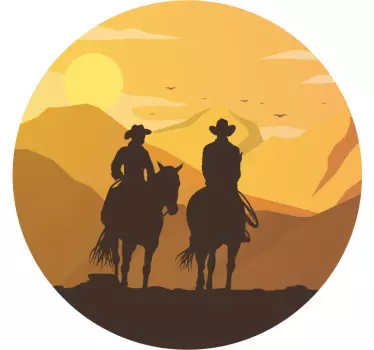 Muursticker kunst bergfietsers silhouet - TenStickers