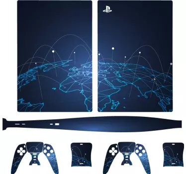Ps5 sticker wereldwijde verbinding thema - TenStickers