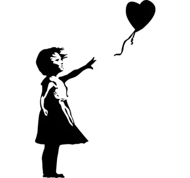 Muursticker woonkamer Banksy ballon - TenStickers