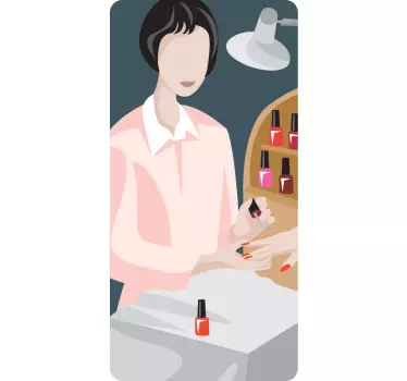Sticker vrouw bij manicure - TenStickers