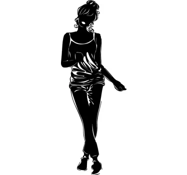 Casual Model meisje sticker - TenStickers