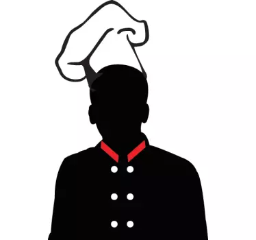 Chef kok met koksmuts sticker - TenStickers