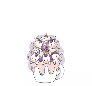 Huawei sticker eenhoorn cupcake verrassing - TenStickers