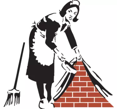 Sticker muraux salon Banksy Bezem - TenStickers