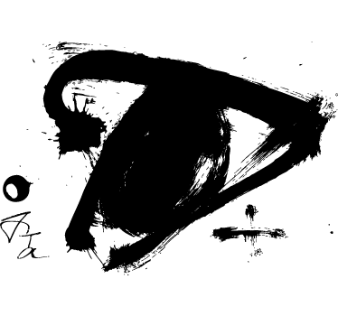 Muursticker kunst abstracte penseelstreek - TenStickers