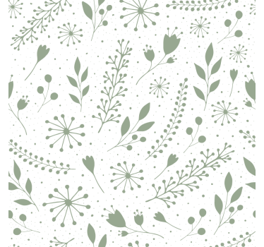 Meubel sticker groene bladeren met bloemmotief - TenStickers