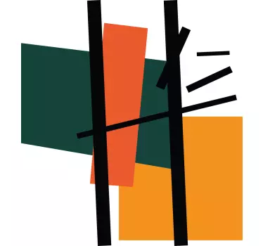 Sticker geometrische vormen abstracte kleursecties - TenStickers