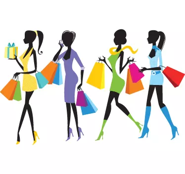 Sticker vriendinnen shoppen winkelen solden - TenStickers