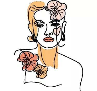 Muursticker kunst moderne vrouw illustratie - TenStickers