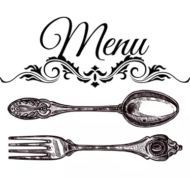 Koelkast sticker elegant bestek menu - TenStickers