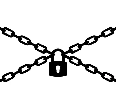Koelkast sticker vergrendelde ketting embleem - TenStickers