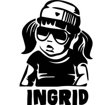 Sticker baby aan board coole meisjesfiguur - TenStickers
