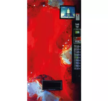 Koelkast sticker abstract rode spetter - TenStickers