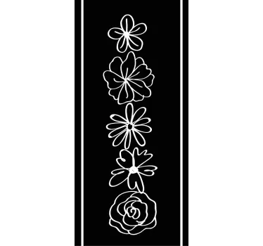 Douchedeur sticker bloemenpatroon ontwerp - TenStickers
