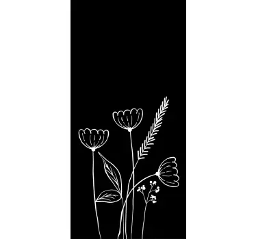 Douchedeur sticker bloemenpatroon decor - TenStickers
