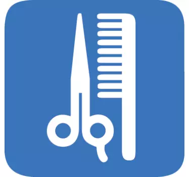 Kapper schaar kam sticker - TenStickers