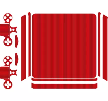 Ps4 sticker rode gestreepte skin - TenStickers