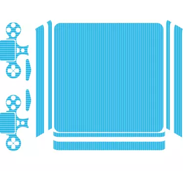 Ps4 sticker gestreept blauw patroon - TenStickers