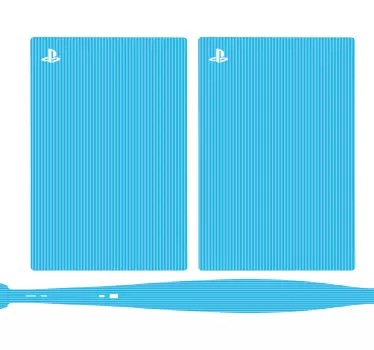 Ps5 sticker blauwe gestreepte hoes - TenStickers