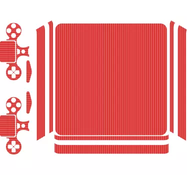 Ps4 sticker rode gestreepte oppervlakte - TenStickers