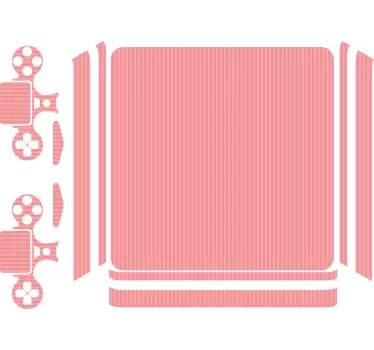 Ps4 sticker met roze gestreepte afwerking - TenStickers