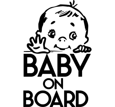 Sticker baby aan board schattige baby alert - TenStickers