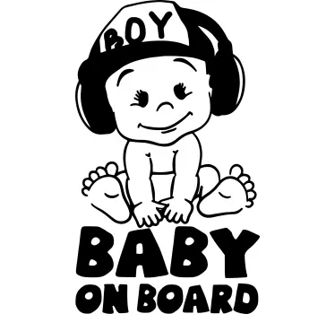 Schattig babyontwerp sticker baby aan board - TenStickers