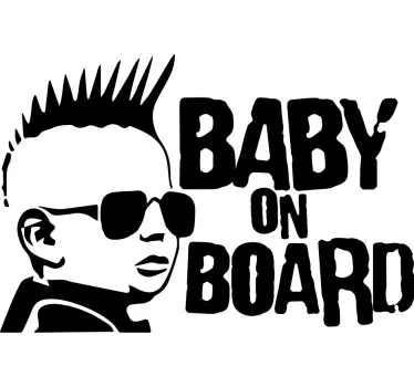 Cool babyportret sticker baby aan board - TenStickers
